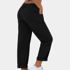 Mid Rise Button Zipper Side Pocket Corduroy Casual Pants - M(petite)